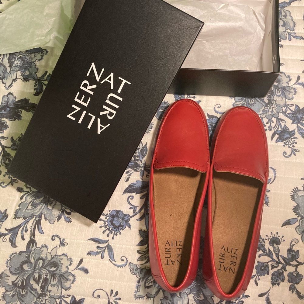 Red leather Naturlizer loafers